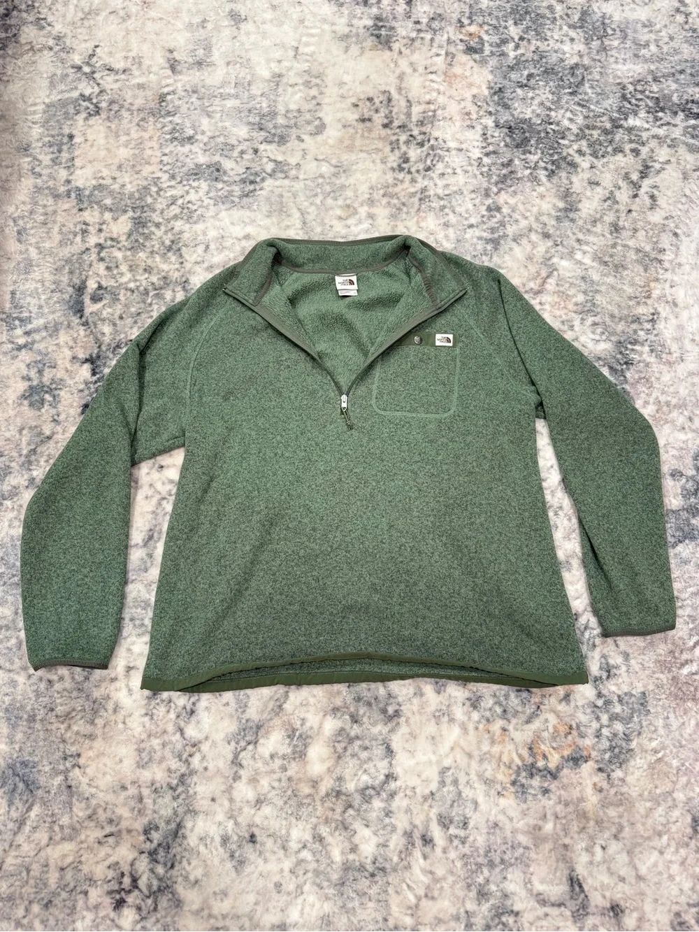 The North Face Men's Heather Green Gordon Lyons Quarter-Zip Fleece Pullover - 2X